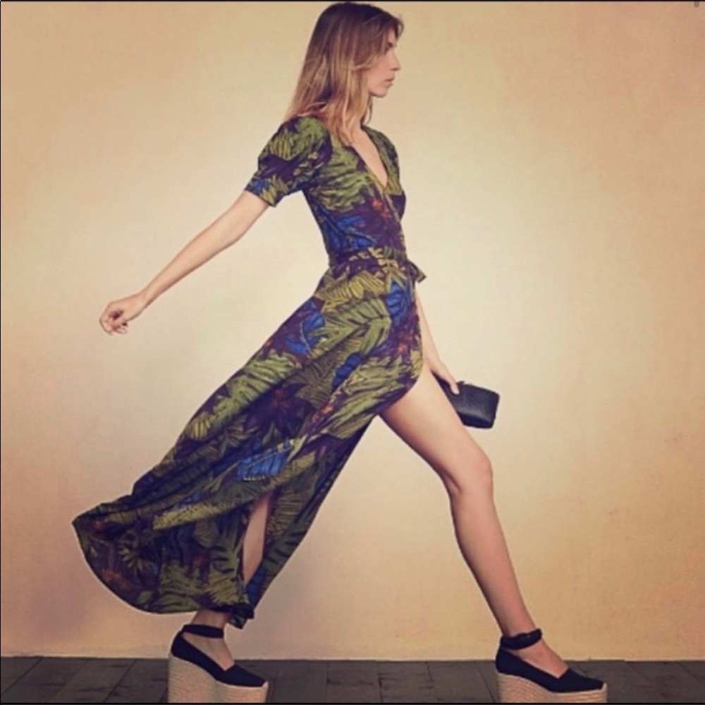 Reformation Lochness Palm Maxi Dress